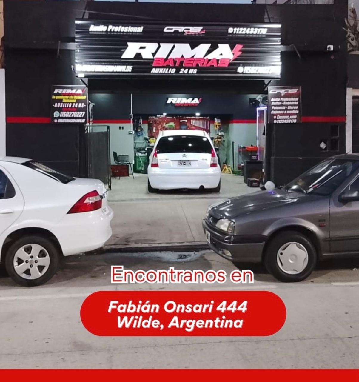 Fachada de RIMA Baterías en Fabián Onsari 444, Wilde, Buenos Aires